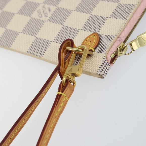 LOUIS VUITTON Damier Azur Neverfull MM Pouch LV Auth 152346