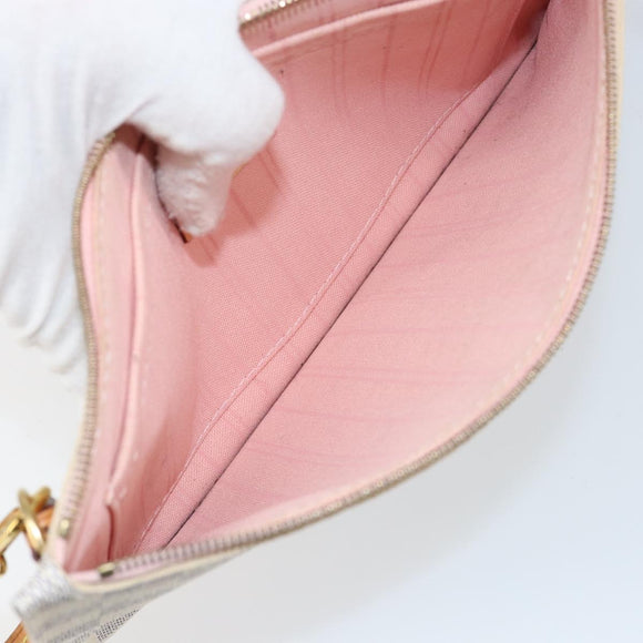 LOUIS VUITTON Damier Azur Neverfull MM Pouch LV Auth 152346