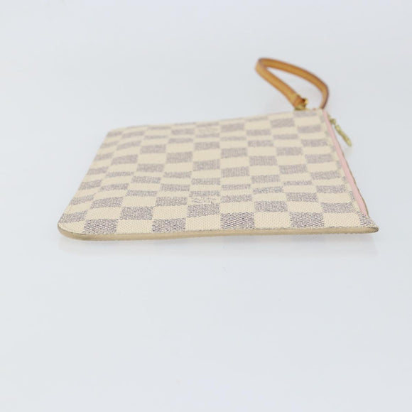 LOUIS VUITTON Damier Azur Neverfull MM Pouch LV Auth 152346