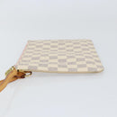 LOUIS VUITTON Damier Azur Neverfull MM Pouch LV Auth 152346-4