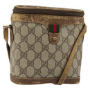 GUCCI GG Supreme Web Sherry Line Bag PVC Beige Gold 904 02 070 Auth 152352-1