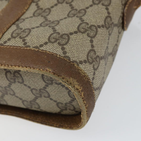 GUCCI GG Supreme Web Sherry Line Bag PVC Beige Gold 904 02 070 Auth 152352