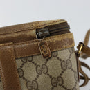GUCCI GG Supreme Web Sherry Line Bag PVC Beige Gold 904 02 070 Auth 152352-17