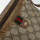 GUCCI GG Supreme Web Sherry Line Bag PVC Beige Gold 904 02 070 Auth 152352-18
