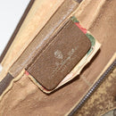 GUCCI GG Supreme Web Sherry Line Bag PVC Beige Gold 904 02 070 Auth 152352-19