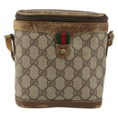 GUCCI GG Supreme Web Sherry Line Bag PVC Beige Gold 904 02 070 Auth 152352-13