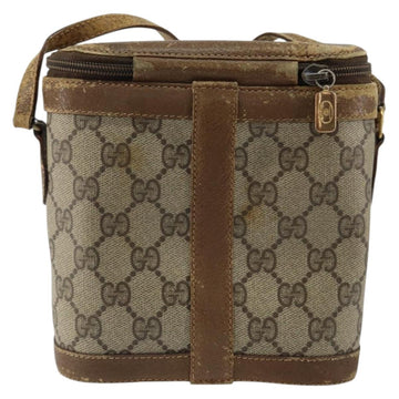 GUCCI GG Supreme Web Sherry Line Bag PVC Beige Gold 904 02 070 Auth 152352 - 0