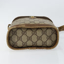 GUCCI GG Supreme Web Sherry Line Bag PVC Beige Gold 904 02 070 Auth 152352-5