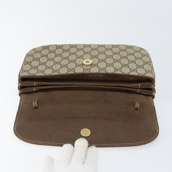 GUCCI GG Supreme Shoulder Bag PVC Beige Gold 004 106 0024 Auth 152353