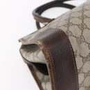 GUCCI GG Supreme Web Sherry Line Hand Bag PVC Beige Gold Auth 152358-16