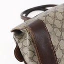 GUCCI GG Supreme Web Sherry Line Hand Bag PVC Beige Gold Auth 152358-9