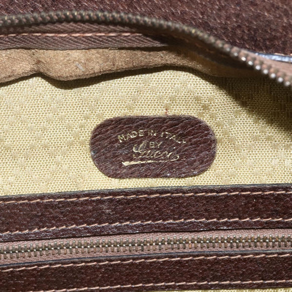 GUCCI GG Supreme Web Sherry Line Hand Bag PVC Beige Gold Auth 152358