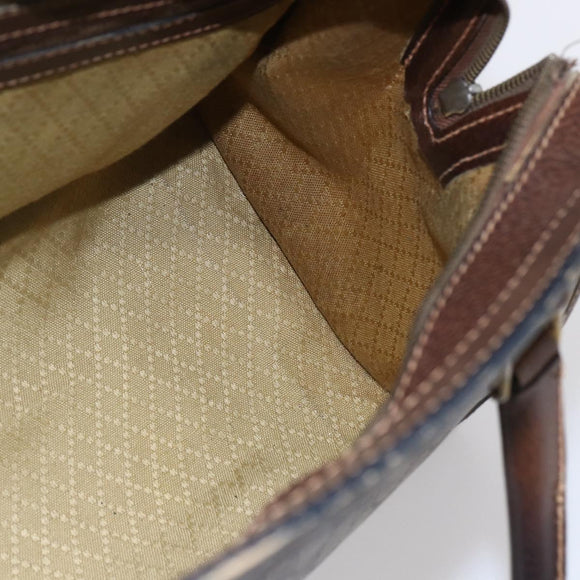 GUCCI GG Supreme Web Sherry Line Hand Bag PVC Beige Gold Auth 152358