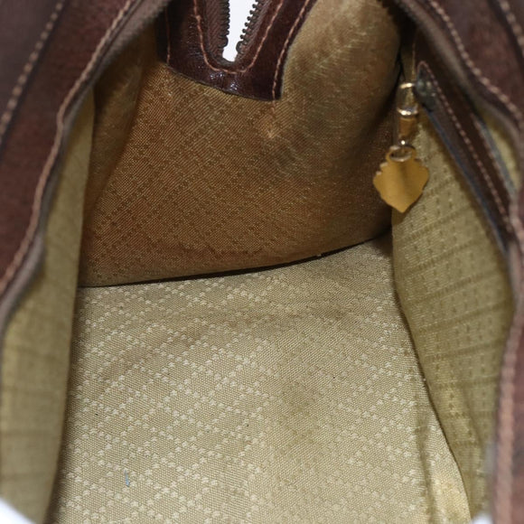 GUCCI GG Supreme Web Sherry Line Hand Bag PVC Beige Gold Auth 152358