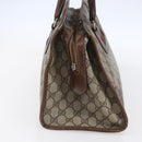 GUCCI GG Supreme Web Sherry Line Hand Bag PVC Beige Gold Auth 152358-3