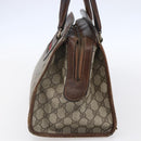GUCCI GG Supreme Web Sherry Line Hand Bag PVC Beige Gold Auth 152358-4