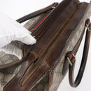 GUCCI GG Supreme Web Sherry Line Hand Bag PVC Beige Gold Auth 152358-6