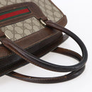 GUCCI GG Supreme Web Sherry Line Hand Bag PVC Beige Gold Auth 152358-8