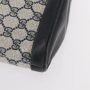 GUCCI GG Supreme Shoulder Bag PVC Leather Navy Gold Auth 152361-9