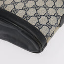 GUCCI GG Supreme Shoulder Bag PVC Leather Navy Gold Auth 152361-14