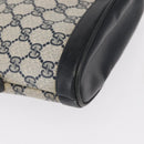 GUCCI GG Supreme Shoulder Bag PVC Leather Navy Gold Auth 152361-15