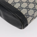 GUCCI GG Supreme Shoulder Bag PVC Leather Navy Gold Auth 152361-16