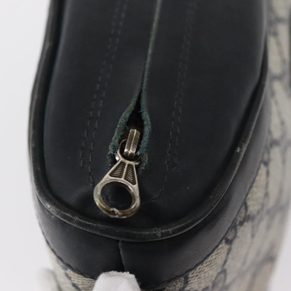 GUCCI GG Supreme Shoulder Bag PVC Leather Navy Gold Auth 152361