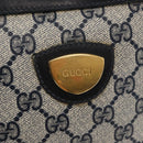 GUCCI GG Supreme Shoulder Bag PVC Leather Navy Gold Auth 152361-17