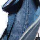 GUCCI GG Supreme Shoulder Bag PVC Leather Navy Gold Auth 152361-11