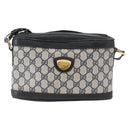 GUCCI GG Supreme Shoulder Bag PVC Leather Navy Gold Auth 152361-13