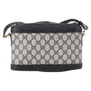 GUCCI GG Supreme Shoulder Bag PVC Leather Navy Gold Auth 152361-2