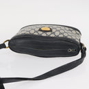 GUCCI GG Supreme Shoulder Bag PVC Leather Navy Gold Auth 152361-6