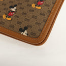 GUCCI GUCCIxDisney GG Supreme Clutch Bag PVC Beige Gold 602552 Auth 152362M-11