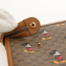 GUCCI GUCCIxDisney GG Supreme Clutch Bag PVC Beige Gold 602552 Auth 152362M-13