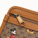 GUCCI GUCCIxDisney GG Supreme Clutch Bag PVC Beige Gold 602552 Auth 152362M-15