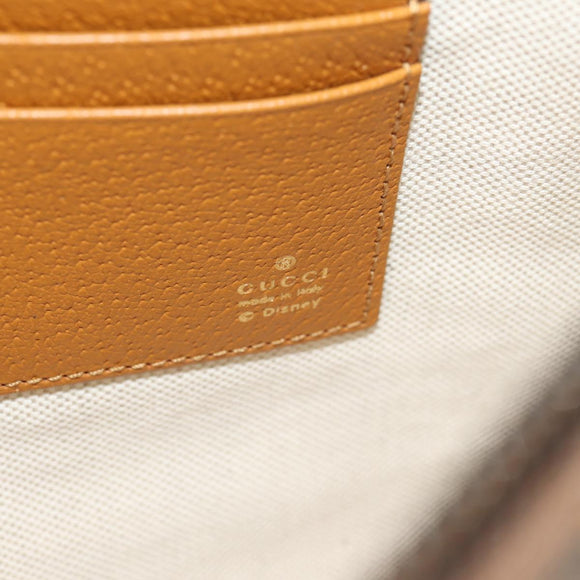 GUCCI GUCCIxDisney GG Supreme Clutch Bag PVC Beige Gold 602552 Auth 152362M