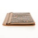 GUCCI GUCCIxDisney GG Supreme Clutch Bag PVC Beige Gold 602552 Auth 152362M-4