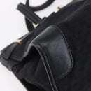 GUCCI Micro GG Supreme Web Sherry Line Hand Bag Black Gold Auth 152363V-14