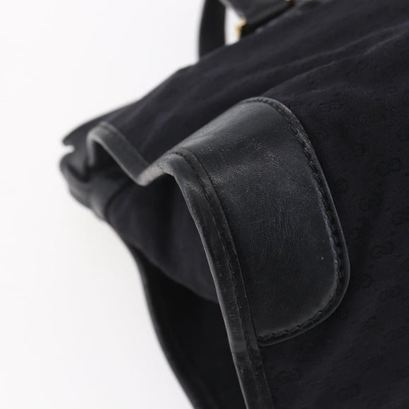 GUCCI Micro GG Supreme Web Sherry Line Hand Bag Black Gold Auth 152363V