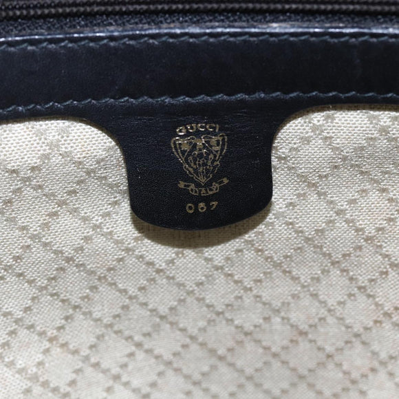 GUCCI Micro GG Supreme Web Sherry Line Hand Bag Black Gold Auth 152363V