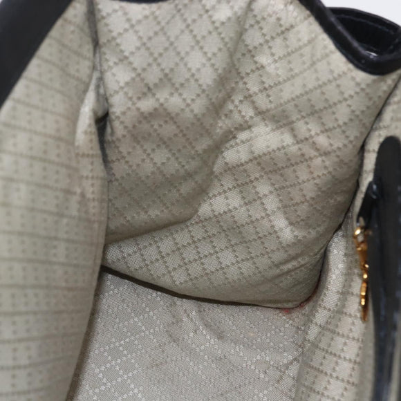 GUCCI Micro GG Supreme Web Sherry Line Hand Bag Black Gold Auth 152363V