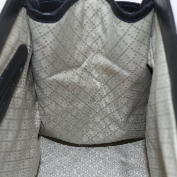 GUCCI Micro GG Supreme Web Sherry Line Hand Bag Black Gold Auth 152363V