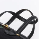 GUCCI Micro GG Supreme Web Sherry Line Hand Bag Black Gold Auth 152363V-8