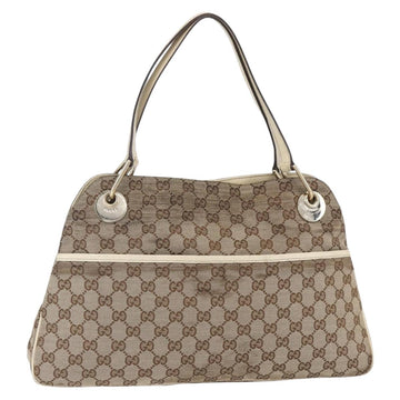 GUCCI GG Canvas Tote Bag Beige Gold Auth 152364