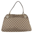 GUCCI GG Canvas Tote Bag Beige Gold Auth 152364-2