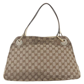 GUCCI GG Canvas Tote Bag Beige Gold Auth 152364 - 0