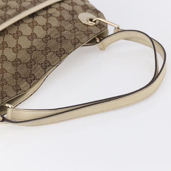 GUCCI GG Canvas Tote Bag Beige Gold Auth 152364