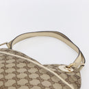 GUCCI GG Canvas Tote Bag Beige Gold Auth 152364-8