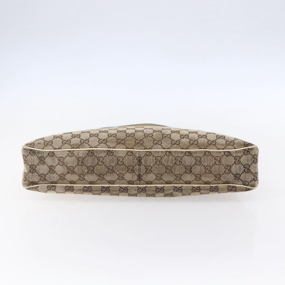 GUCCI GG Canvas Tote Bag Beige Gold Auth 152364