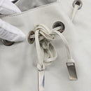 GUCCI Bamboo Shoulder Bag Leather White Silver 001 4006 2404 Auth 152366-10